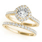 Single Row Accented Halo Engagement Rings