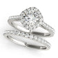 Single Row Accented Halo Engagement Rings