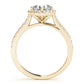 Single Row Accented Halo Engagement Rings
