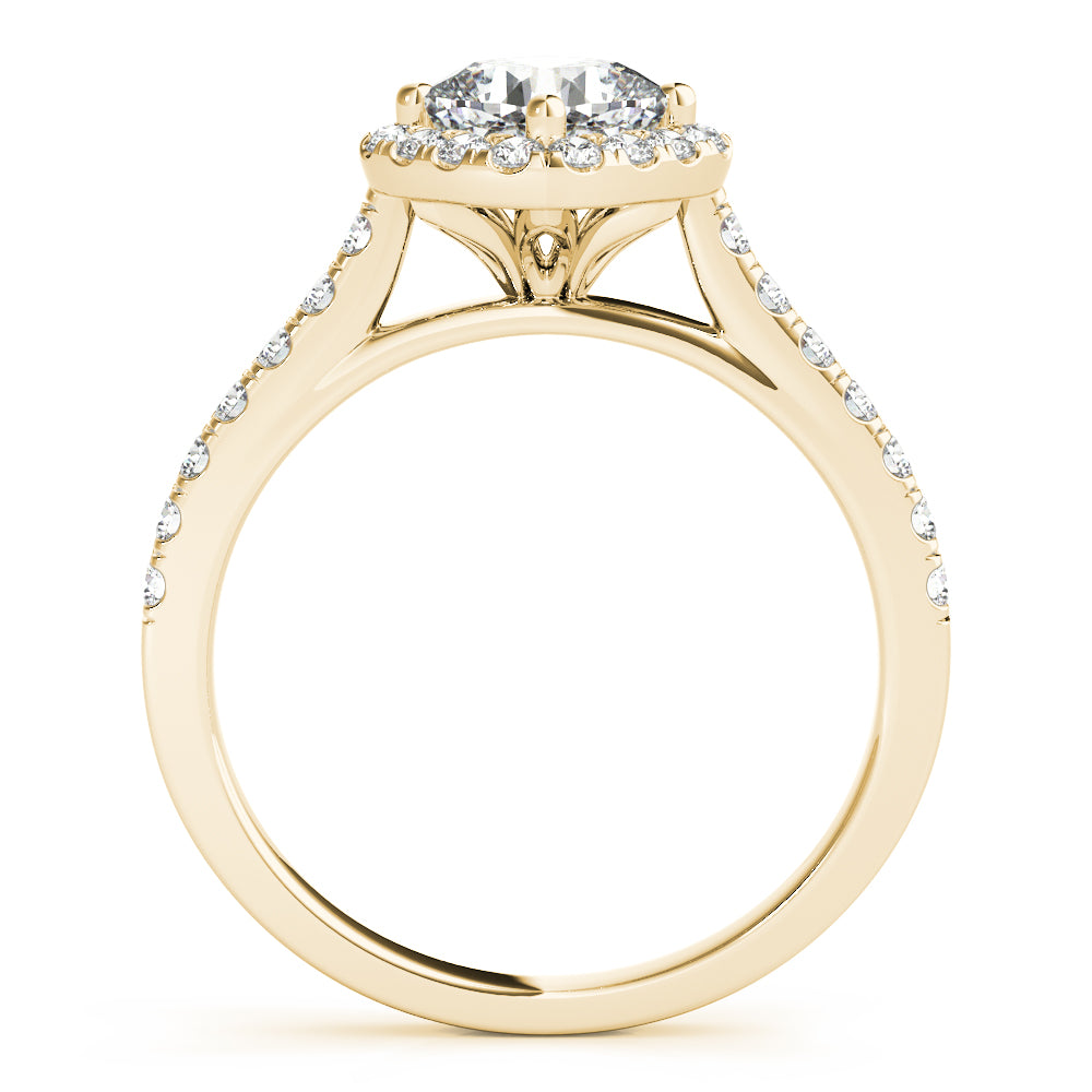Single Row Accented Halo Engagement Rings