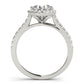 Single Row Accented Halo Engagement Rings