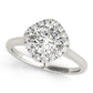 Solitaire Halo Cushion Shape Engagement Ring