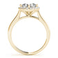 Solitaire Halo Cushion Shape Engagement Ring