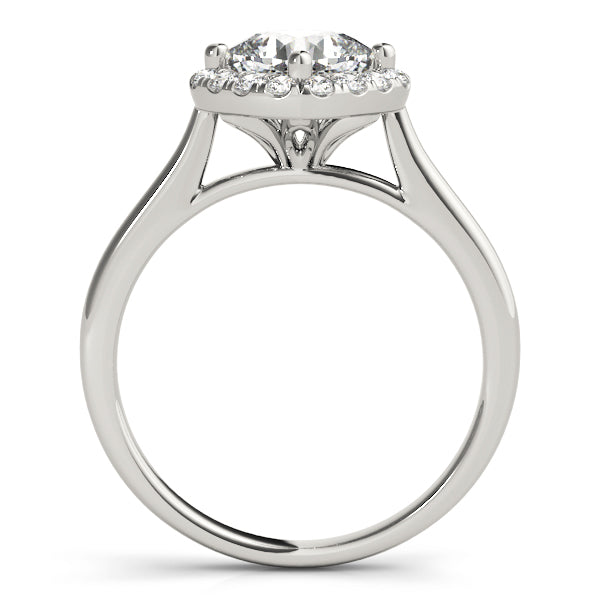 Solitaire Halo Cushion Shape Engagement Ring