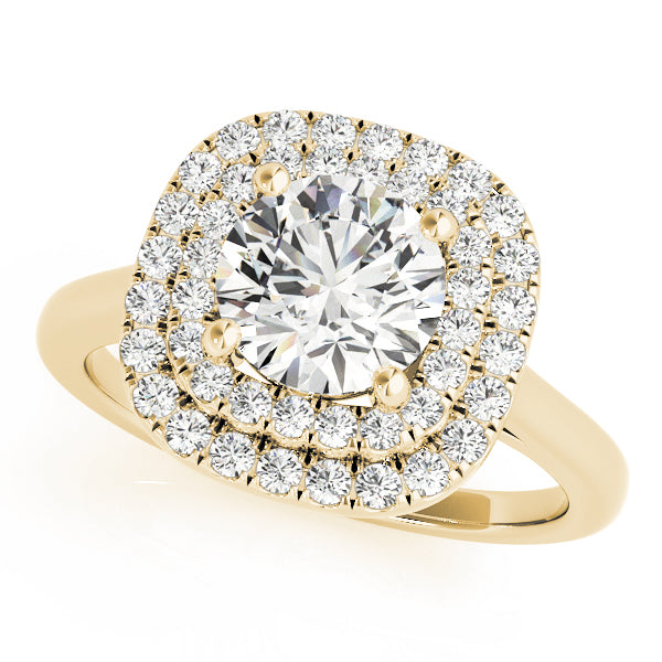 Round Double Halo Engagement Ring