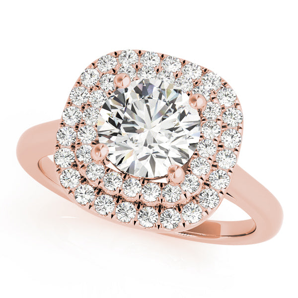 Round Double Halo Engagement Ring