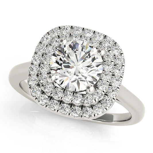 Round Double Halo Engagement Ring