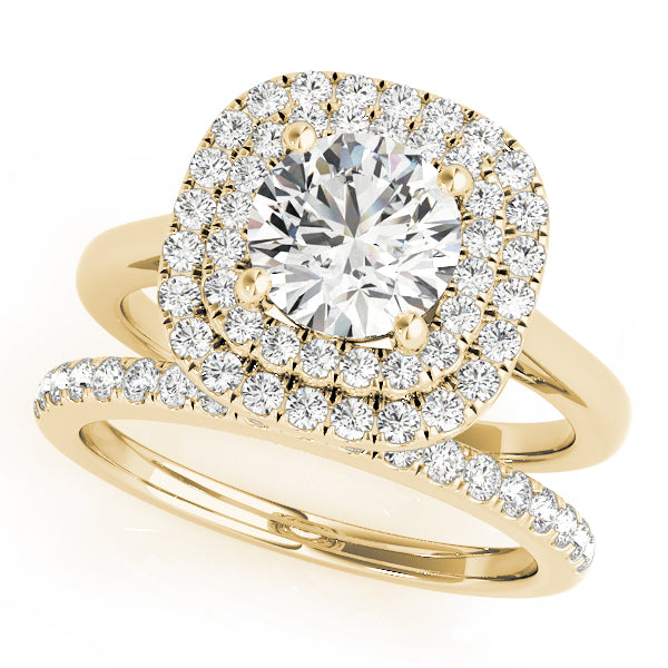 Round Double Halo Engagement Ring