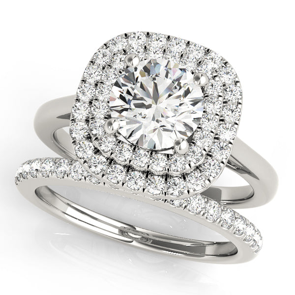 Round Double Halo Engagement Ring