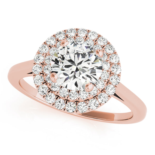 Round Double Halo Engagement Ring