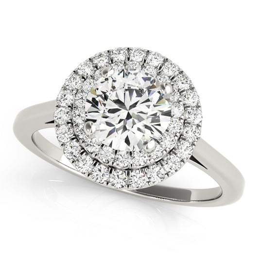 Round Double Halo Engagement Ring