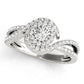 Bypass Twisted Shank Halo Engagement Ring