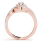 Bypass Twisted Shank Halo Engagement Ring
