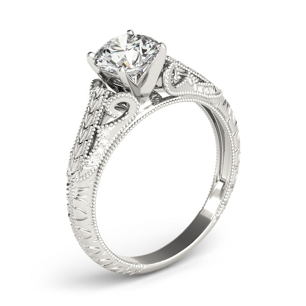 Vintage Filigree Milgrain Engagement Ring