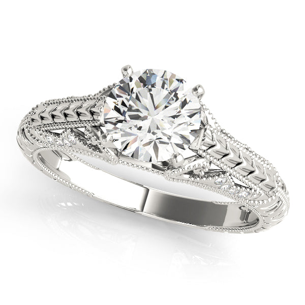 Vintage Filigree Milgrain Engagement Ring