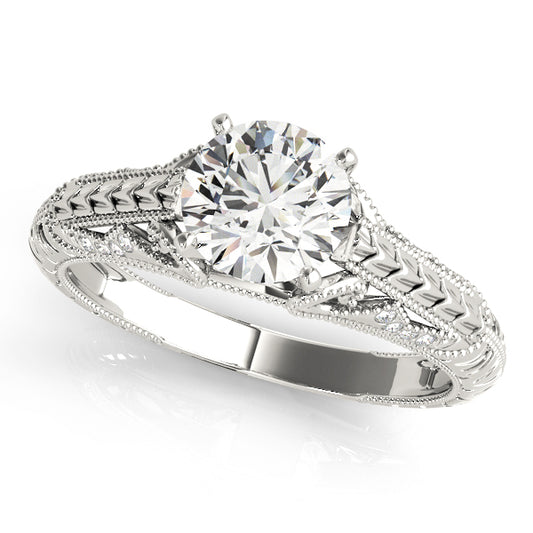 Vintage Filigree Milgrain Engagement Ring