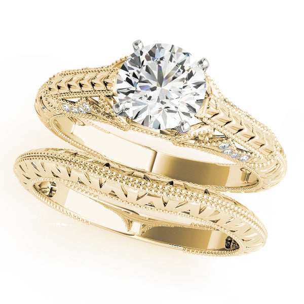 Vintage Filigree Milgrain Engagement Ring