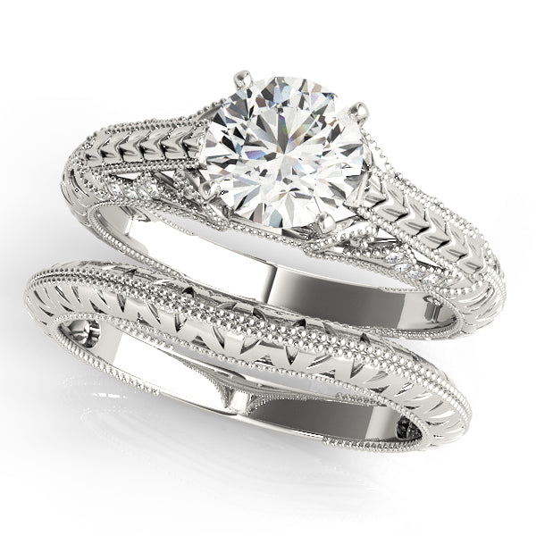 Vintage Filigree Milgrain Engagement Ring