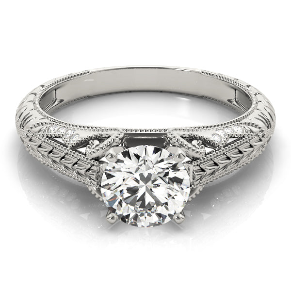 Vintage Filigree Milgrain Engagement Ring