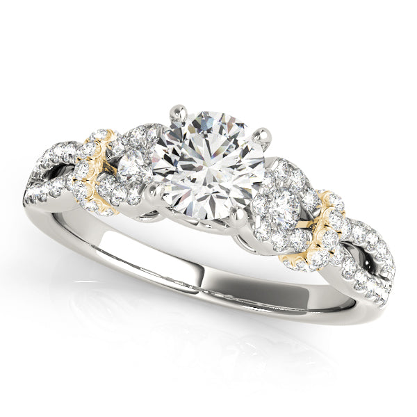 Infinity Split Shank Cluster Sides Engagement Ring