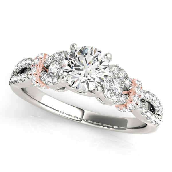Infinity Split Shank Cluster Sides Engagement Ring