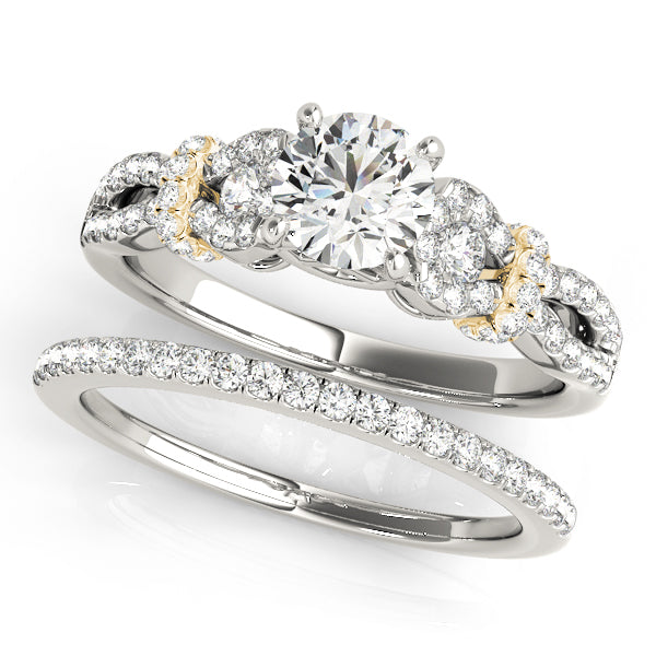 Infinity Split Shank Cluster Sides Engagement Ring