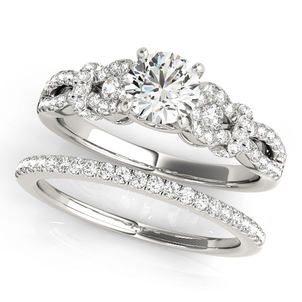 Infinity Split Shank Cluster Sides Engagement Ring