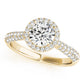 Multirow Pavé Halo Engagement Ring