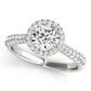 Multirow Pavé Halo Engagement Ring