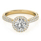 Multirow Pavé Halo Engagement Ring