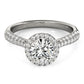 Multirow Pavé Halo Engagement Ring