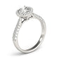 Multirow Pavé Halo Engagement Ring
