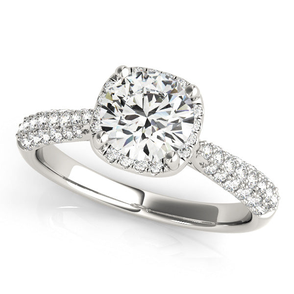Round Halo Pavé Engagement Ring