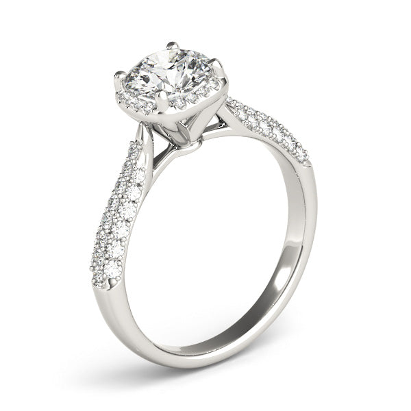 Round Halo Pavé Engagement Ring