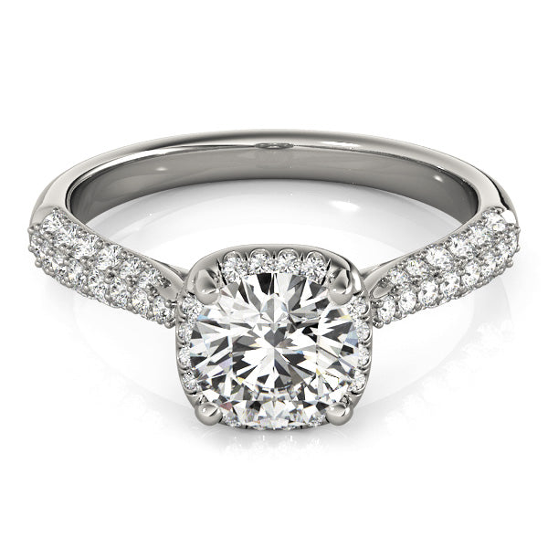 Round Halo Pavé Engagement Ring