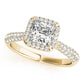 Multirow Pavé Halo Engagement Ring