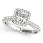 Multirow Pavé Halo Engagement Ring