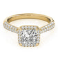 Multirow Pavé Halo Engagement Ring