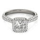 Multirow Pavé Halo Engagement Ring