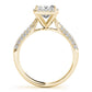 Multirow Pavé Halo Engagement Ring