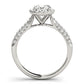 Multirow Pavé Halo Oval Shape Engagement Ring
