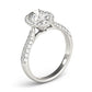 Multirow Pavé Halo Oval Shape Engagement Ring