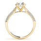 Multirow Pavé Halo Emerald Shape Engagement Ring