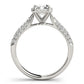 Multirow Pavé Halo Emerald Shape Engagement Ring