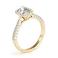 Multirow Pavé Halo Emerald Shape Engagement Ring