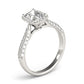 Multirow Pavé Halo Emerald Shape Engagement Ring