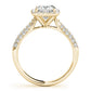 Multirow Pavé Cushion Halo Engagement Ring
