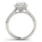 Multirow Pavé Cushion Halo Engagement Ring