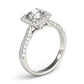 Multirow Pavé Cushion Halo Engagement Ring
