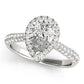 Multirow Pavé Halo Engagement Ring